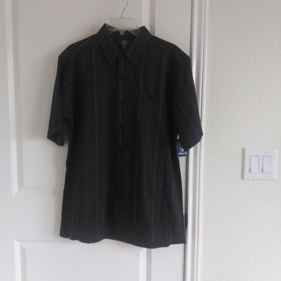 g George men's shirt size M black with gray lines - Picture 3 of 8